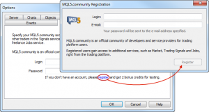 MQL5 Közösség regisztráció