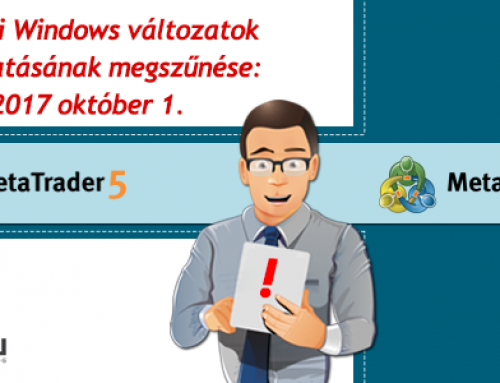 A MT4 és a MT5 2017. október 1. után nem támogatja a régebbi Windows verziókat