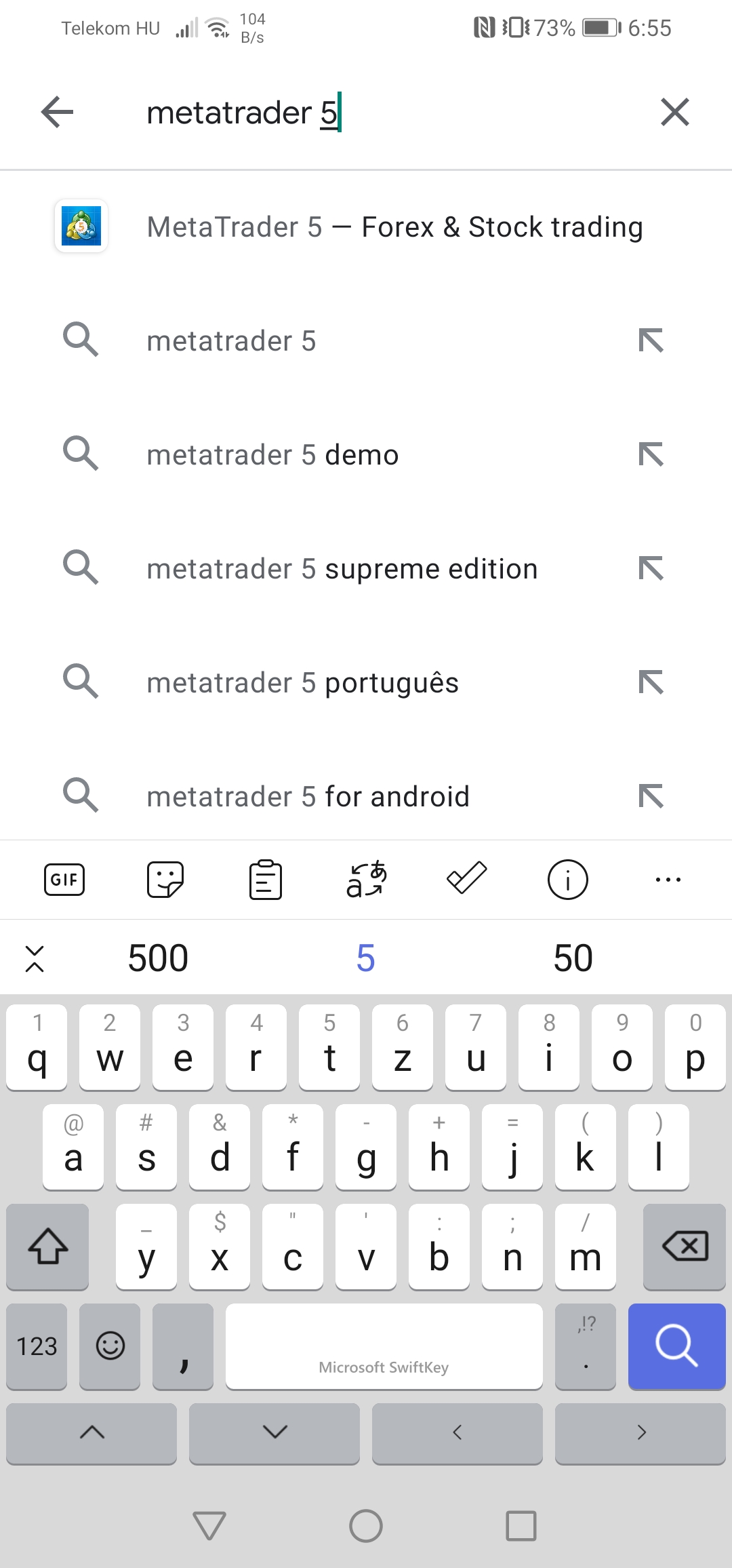 MetaTrader5 alkalmazás keresése