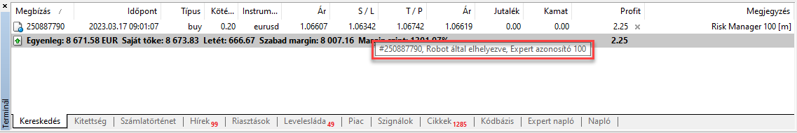 Magic szám az MT4-en